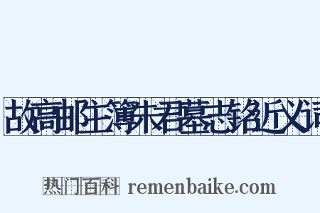 故高邮主簿朱君墓志铭近义词是什么意思的图片